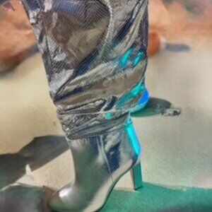 Jessica Simpson Minerva Metallic Wide Calf  Boots W- Sz 9